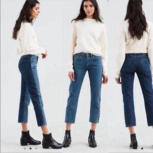 Levi's Made & Crafted Japanese Denim Slim Crop Jeans in Two-Tone Denim